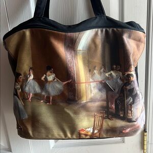 Elegant Black and Brown Ballet Scene Tote Bag